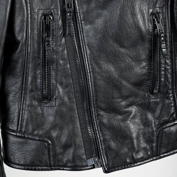 Balenciaga Black Lambskin-Leather Moto Jacket - Picture 9 of 12